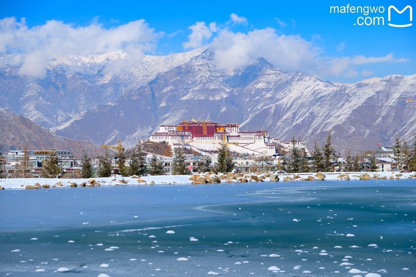Lhasa Potala river frozen ice