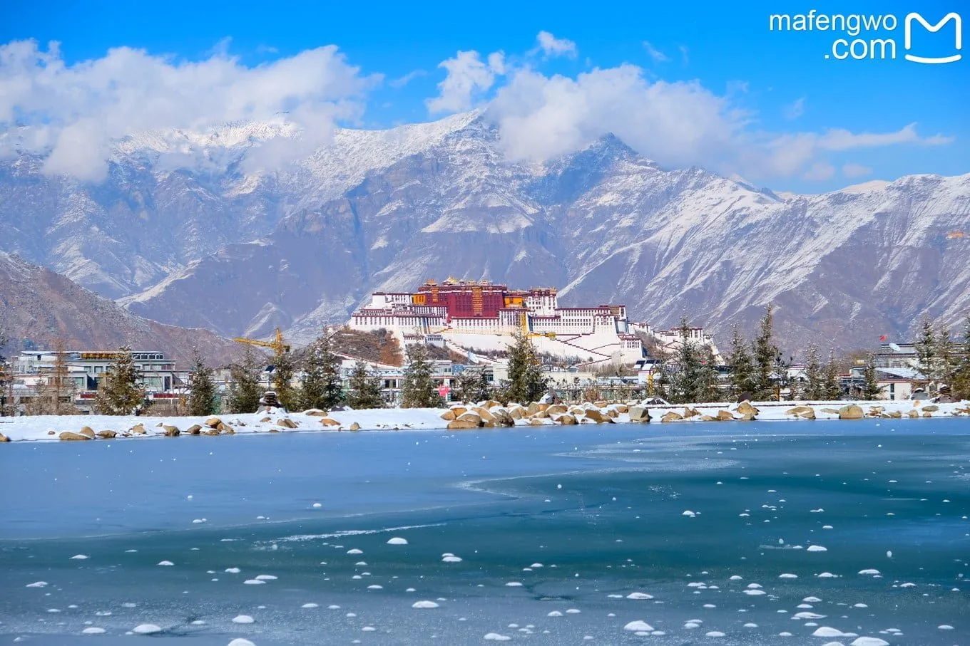 Lhasa Potala river frozen ice