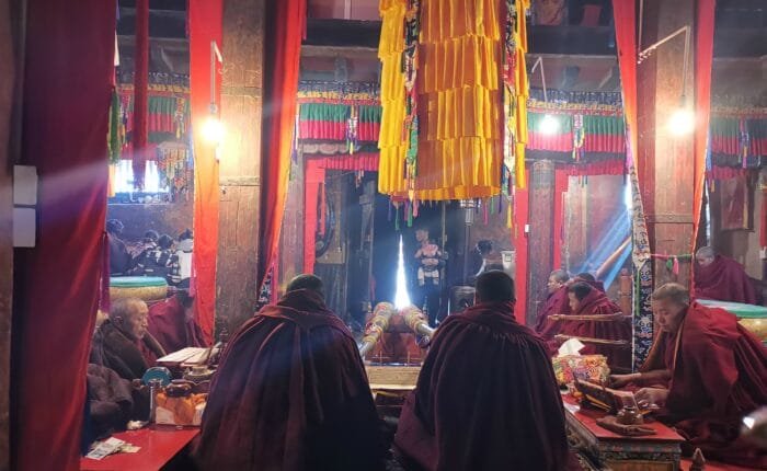 monks inside samye