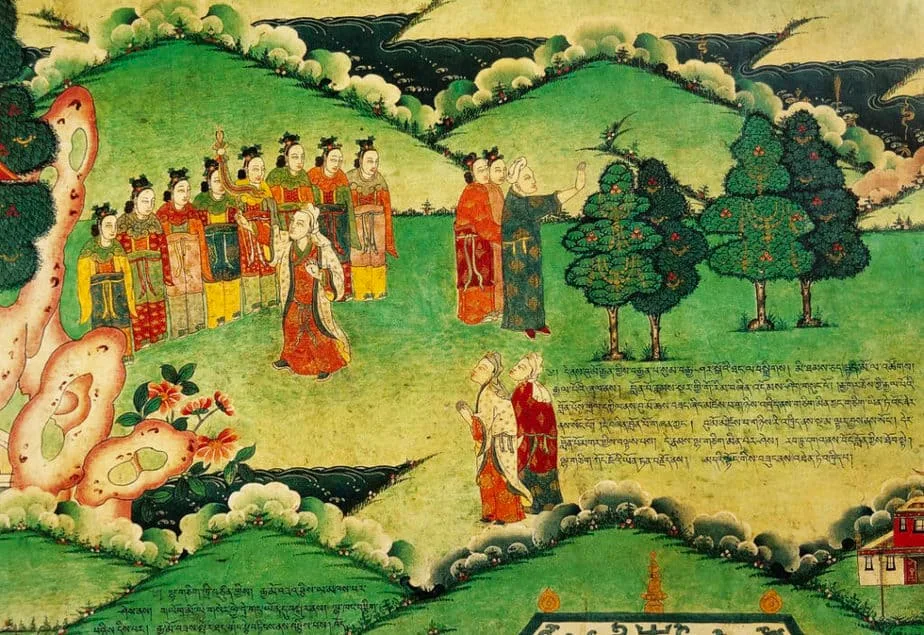 murals in Norbulungka selecting princess to marry Tibet Empereor