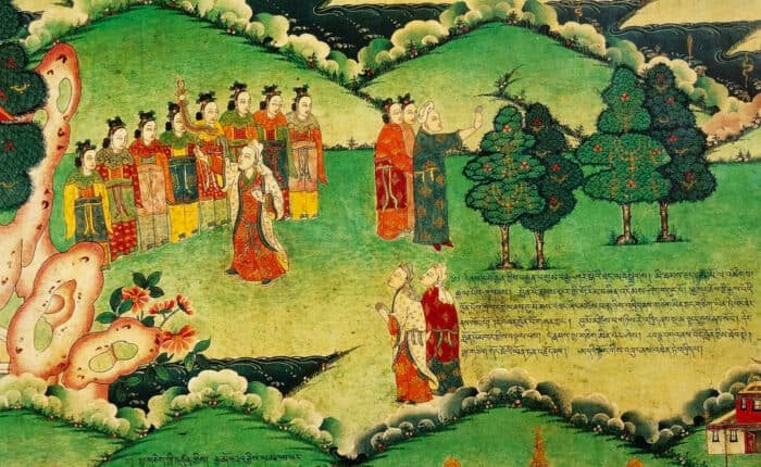 murals in Norbulungka selecting princess to marry Tibet Empereor