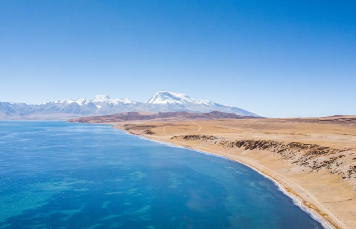 lake in Tibet ngari snow mountain