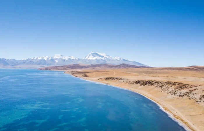 lake in Tibet ngari snow mountain