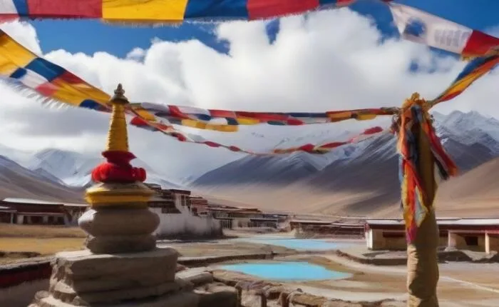 Hot spring in tibet