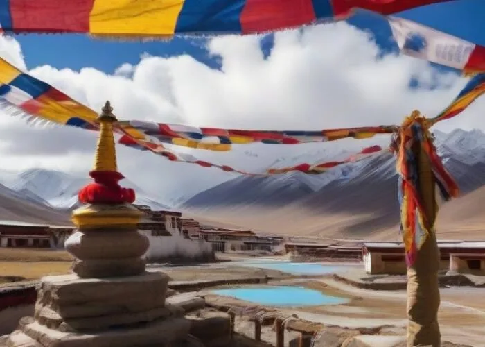 Hot spring in tibet