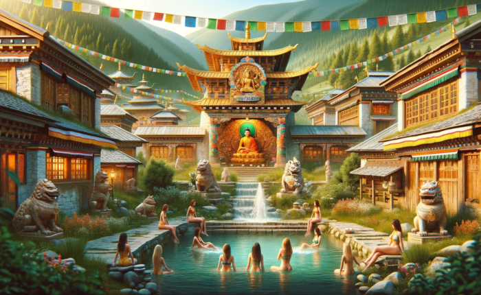 Culturally immersive shongba lachu hot spring