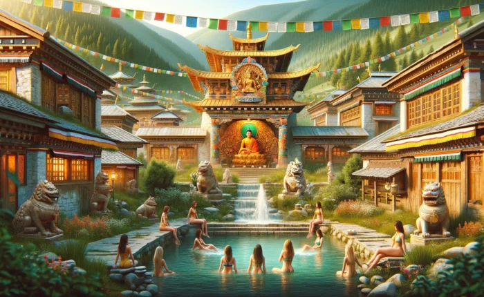 Culturally immersive shongba lachu hot spring