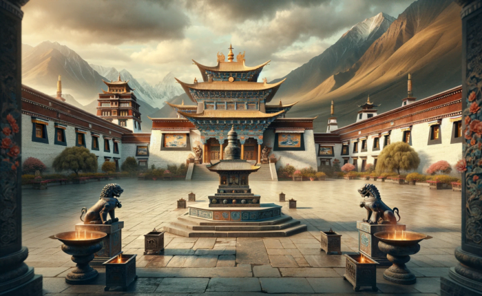 Nechung temple nestled in the western suburbs of lhasa