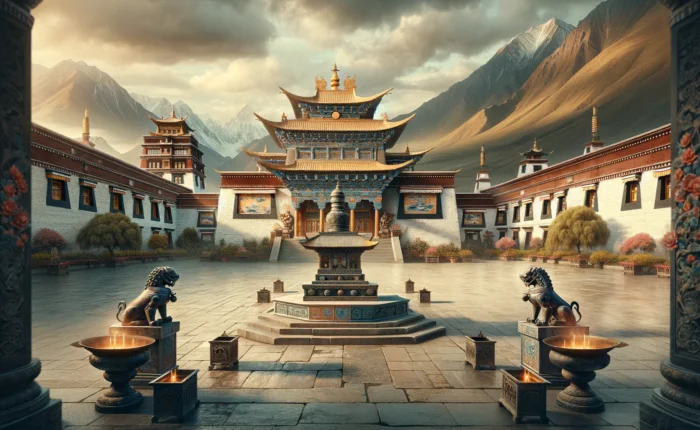 Nechung temple nestled in the western suburbs of lhasa