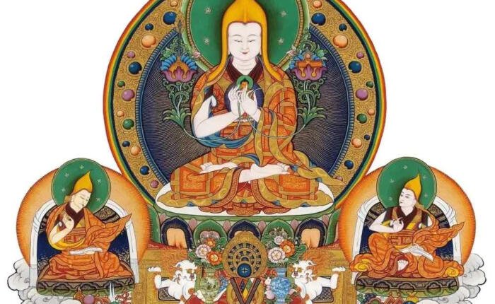 Lama tsongkhapa and his two main disciple