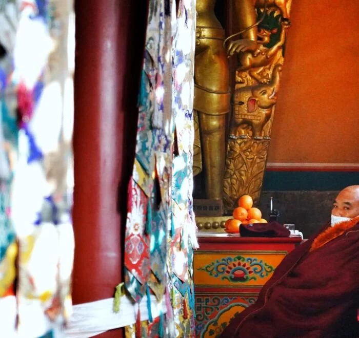 Monk at temple Monk at temple