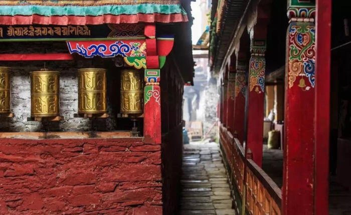 Prayer wheel in monastery