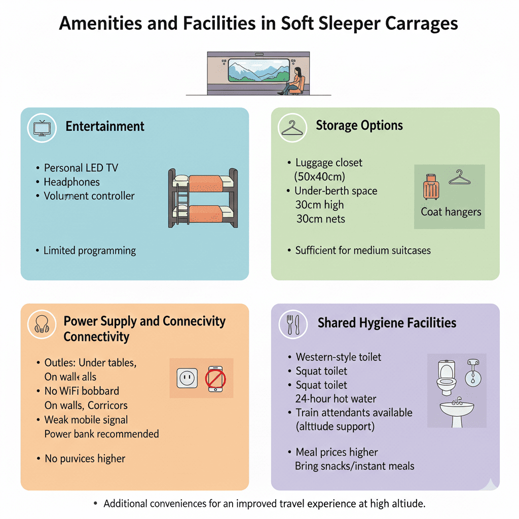 Amenities and Facilities in Soft Sleeper Carriages