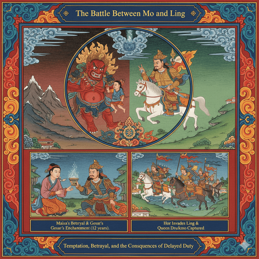The Battle Between Mo and Ling King Gesar - Tour Travel Tibet: Expert Tibet Tours & Permits The Battle Between Mo and Ling King Gesar