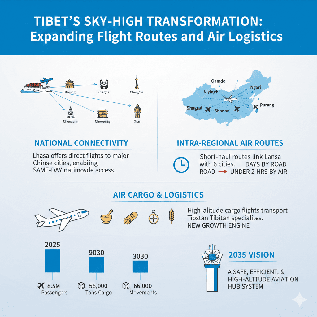 Tibet Sky High transformation flight routes and air logistics