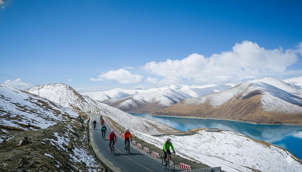 cycling around yamdrok - Tour Travel Tibet: Expert Tibet Tours & Permits cycling around yamdrok