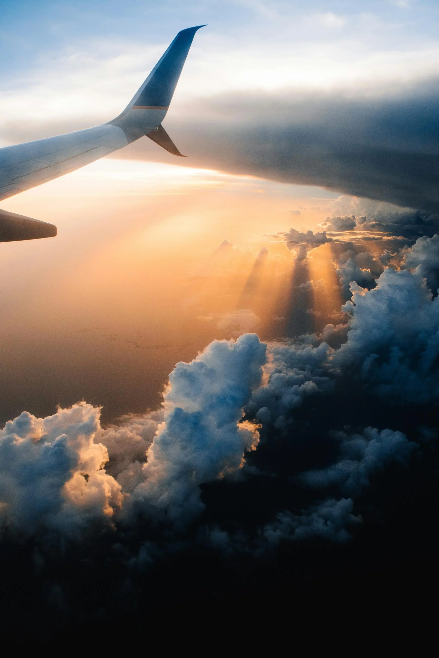 airplane on sky during golden hour scaled airplane on sky during golden hour scaled