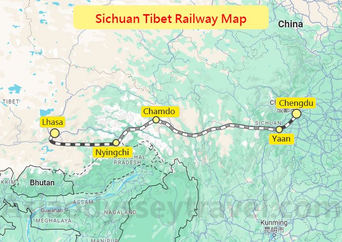 sichuan tibet train route map 700