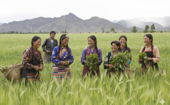 Tibetan farmer in Grassland