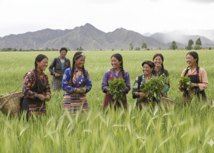 Tibetan farmer in Grassland